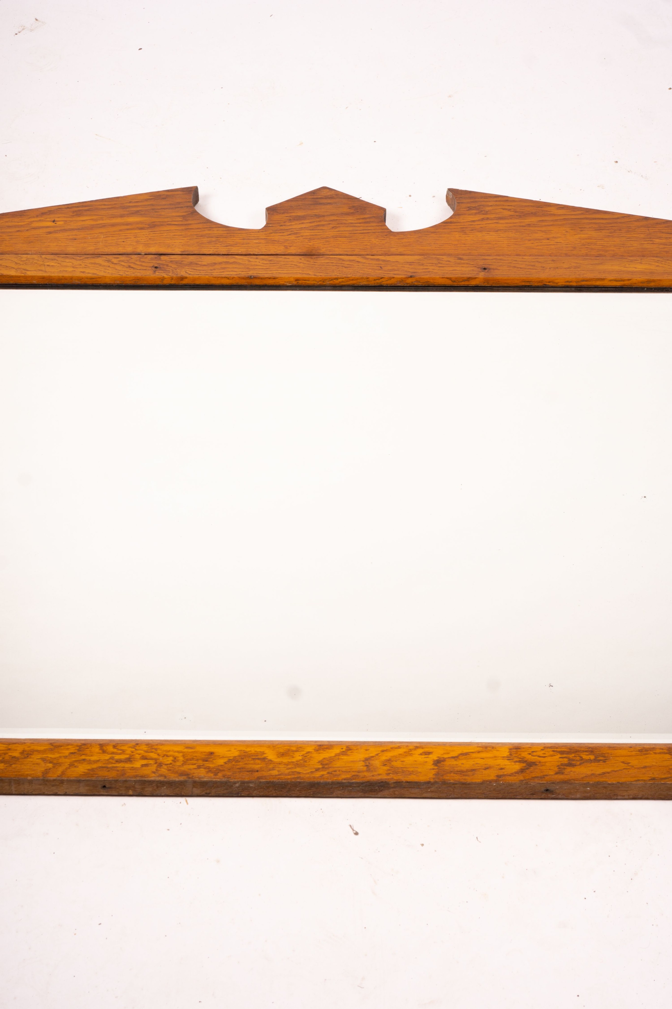 A late Victorian rectangular oak overmantel mirror, width 118cm, height 93cm